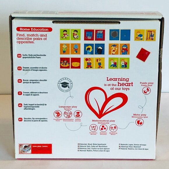 New in Box Hape Converse Wooden Match Opposites Educational Game - Picture 8 of 9